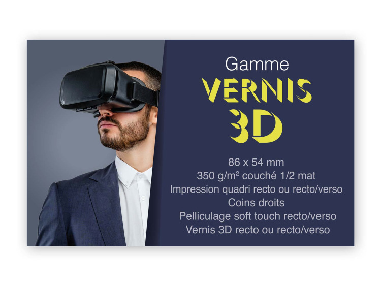 Les cartes de visite Vernis 3D
